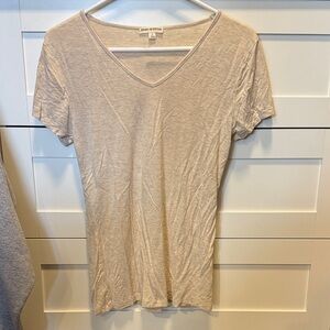 Women's Light Beige V-Neck Tee